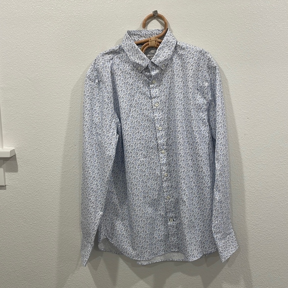 JoS A Bank patterned button down